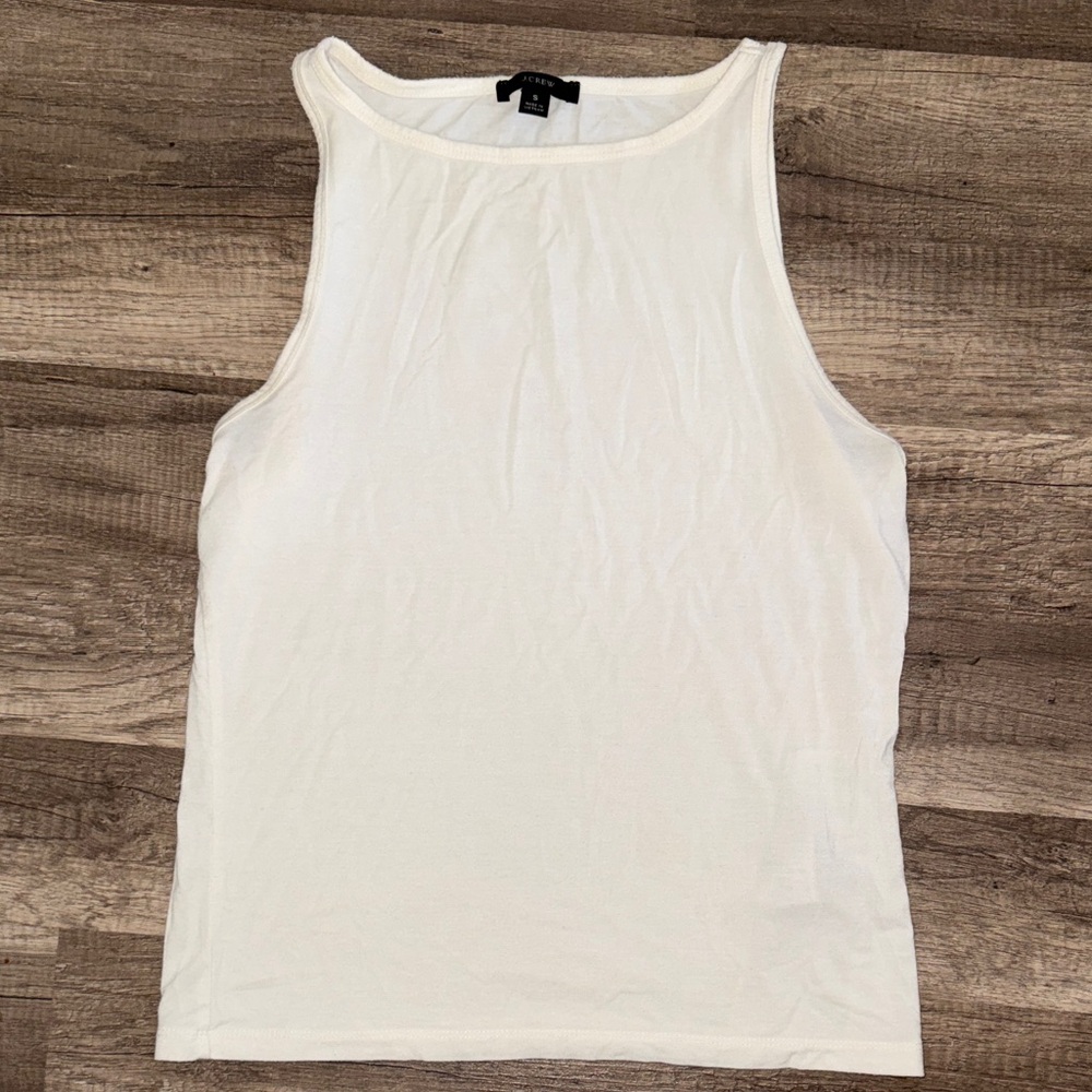 J. Crew FormKnit Suiting Shell Classic White Tank Top - S